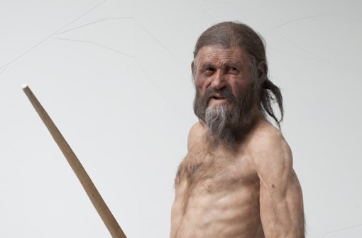 Wer das Südtiroler Archäologiemuseum in Bozen besucht, kann Ötzi auf Augenhöhe begegnen: Seit 2011 steht dort eine lebensgroße Figur, die Ötzi zu Lebzeiten abbilden soll. Foto: Südtiroler Archäologiemuseum