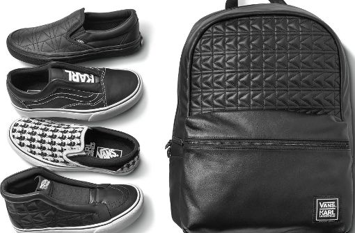 Viel schwarzes Leder und der für Chanel typische Bouclé-Stoff: So sehen Karl Lagerfelds Sneakers für Vans aus. Foto: Vans