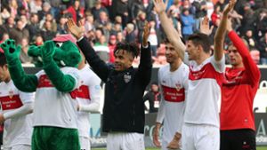 Der VfB Stuttgart freut sich über einen weiteren Heimsieg. Foto: Pressefoto Baumann/Julia Rahn