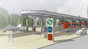 Dieses Modell zeigt den künftigen Endbahnhof in Neuhausen. Foto: Büro Baldauf Architekten