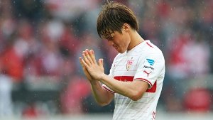 VfB-Profi Gotoku Sakai plagen Probleme am rechten Knie. Der Verteidiger geht allerdings trotzdem davon aus, bei der WM für Japan spielen zu können. Foto: Bongarts