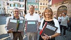Klaus Hummel  (links), Wolfgang Drexler und Ulrike Gräter kämpfen für die Erweiterung des  historischen    Pfleghofs. Foto: Steinert/Archiv