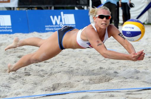 Im Stuttgarter Sand (wie hier 2014) darf Karla Borger derzeit nicht Beachvolleyball spielen. Foto: Baumann
