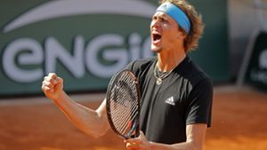 Alexander Zverev zieht ins Viertelfinale der French Open ein. Foto: AP