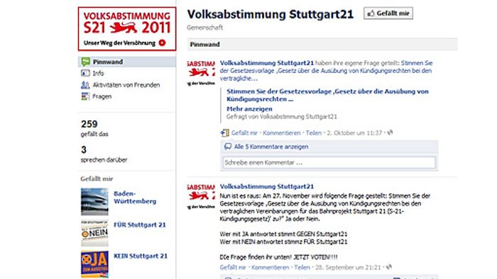 Stuttgart 21: Der Endspurt auf Facebook