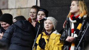 Greta Thunberg (Mitte) kommt nach Deutschland. Foto: TT News Agencu