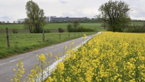 Ein Teil des geplanten Autobahnanschlusses soll auf den Feldern bei Gerlingen verlaufen. Im Hintergrund Gebäude der Firma Thales in Ditzingen. Foto: factum/Archiv