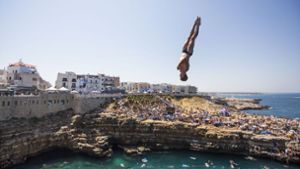 Der Amerikaner Andy Jones beim Sprung aus 27 Metern. Foto: Getty Images Europe
