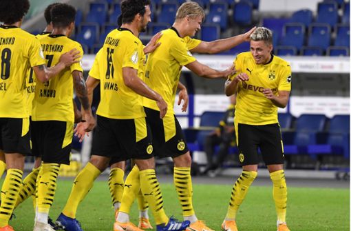 Die junge Garde von Borussia Dortmund könnte auch als Boyband antreten. Foto: Imago//Maik Hölter