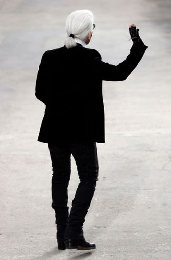 Au revoir: Karl Lagerfeld bei einer seiner Pariser Modeschauen im Jahr 2014. Foto: AFP