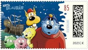 Käpt’n Blaubär gibt es von Donnerstag an auf einer Briefmarke. Foto: Bundesministerium der Finanzen