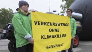 Aus Sicht von Greenpeace ist die Sache klar – die Automobilhersteller wehren sich jedoch gegen eine einseitige Betrachtung. Foto: dpa/Silas Stein