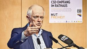 OB Fritz Kuhn spricht beim CSD-Empfang im Rathaus. Foto: Lichtgut/Ferdinando Iannone