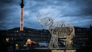 Der Sieger: Ein Elefant auf dem Schlossplatz Foto: Lichtgut/Achim Zweygarth