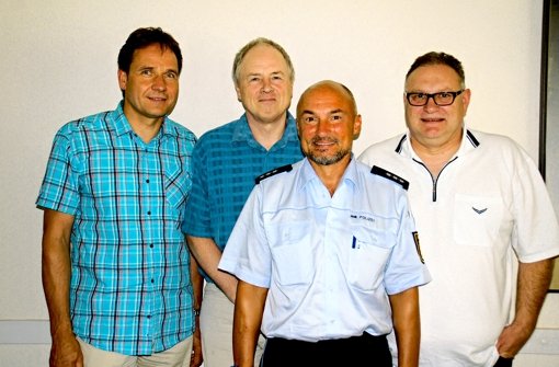 Werner Fraas, Werner Nobach, Werner Mast und Hans Rühle (v.l.) engagieren sich im Arbeitskreis Sucht- und Gewaltprävention. Foto: Leonie Hemminger