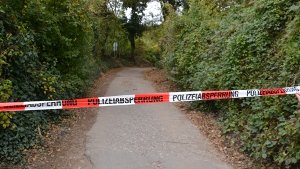 Das abgesperrte Waldgebiet in Dossenheim: Mitarbeiter eines Nachlassverwalters hatten den Sprengstoff und den dazugehörigen Zünder auf dem Privatgelände eines vor mehreren Monaten gestorbenen Steinbrucheigentümers gefunden. Foto: dpa
