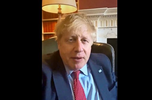 Per Video meldet sich Premierminister Boris Johnson bei den Briten und berichtete von seiner Infektion mit dem Coronavirus. Er will per Video weiterregieren. Foto: AFP
