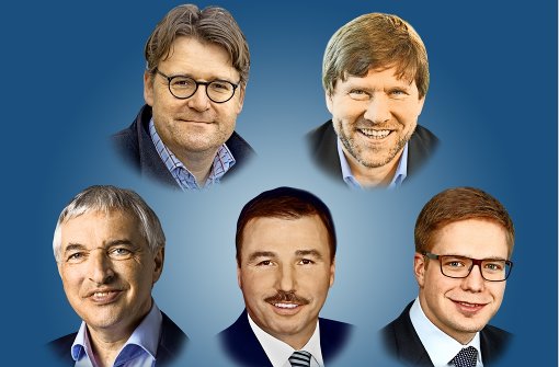 Was machen die fünf Abgeordneten aus dem Landkreis? V.l.n.r.: Daniel Renkonen (Grüne), Markus Rösler (Grüne), Jürgen Walter (Grüne), Konrad Epple (CDU), Fabian Gramling (CDU) Foto: factum/Weise (1), privat