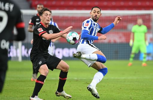 Bayer Leverkusen kam gegen Hertha BSC nicht über ein 0:0 hinaus. Foto: AFP/INA FASSBENDER