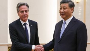 Xi Jinping gibt sich optimistisch: Während des Besuchs des US-Chefdiplomaten Antony Blinken seien bei mehreren Themen „Fortschritte gemacht“ worden. Foto: AFP/LEAH MILLIS