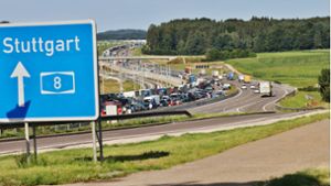 In Fahrtrichtung Stuttgart wird die A 8 zwischen Merklingen und Mühlhausen gesperrt. Foto: 7aktuell.de/Kevin Lermer