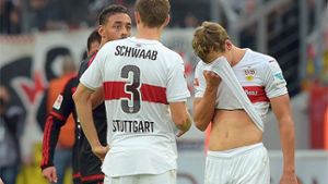 Zum verzweifeln: Der VfB Stuttgart steht nach spätem Gegentreffer mit leeren Händen da. Klickt euch durch die Noten für die Roten. Foto: dpa