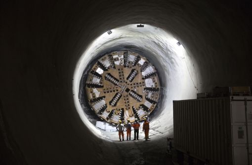 Die gewaltigen Tunnelvortriebsmaschinen im Albvorlandtunnel haben einen Durchmesser von elf Metern. Eine davon ist jetzt mit ihrer Arbeit fertig. Foto: Pressefoto Horst Rudel