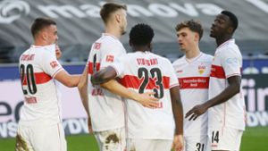 Sasa Kalajdzic traf zur 1:0-Führung des VfB Stuttgart bei Eintracht Frankfurt. Foto: Pressefoto Baumann