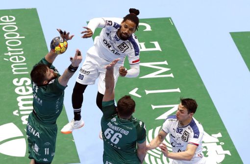 Gilberto Duarte, hier im Dress von Montpellier Handball, ist ein durchsetzungsstarker Rückraumspieler. Foto: IMAGO/PanoramiC/IMAGO/Stephane Pillaud