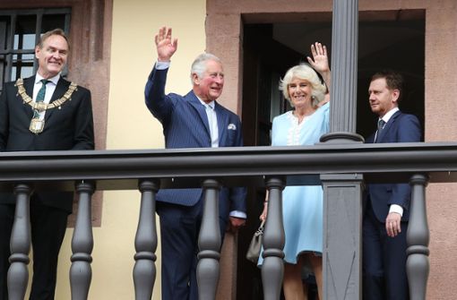 Prinz Charles und Camilla sind in Leipzig angekommen. Foto: dpa