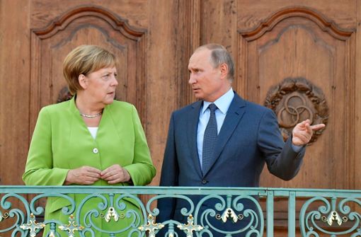 Kanzlerin Angela Merkel und Russlands Staatschef Wladimir Putin. Foto: AFP