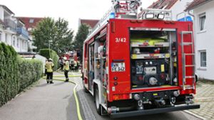 40 Einsatzkräfte der Feuerwehr waren am Montag in Schmiden im Einsatz. Foto: 7aktuell.de//vin Lermer