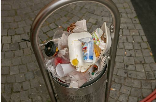 Verpackungsmüll hat einen großen Anteil am Müllaufkommen in Esslingen. Mit einer Verpackungssteuer könnte man dieses eindämmen, hofft die SPD. Foto: Roberto Bulgrin