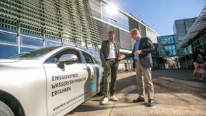Die Hochschule Esslingen ist schon länger mit  Wasserstoff  befasst.  Mitarbeitende und Studierende haben ein Carsharing-Modell für ein Wasserstoff-Auto entwickelt. Foto: Roberto Bulgrin