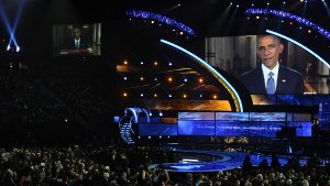 Per Videoschalte bei den Latin Grammys dabei: US-Präsident Barack Obama Foto: dpa