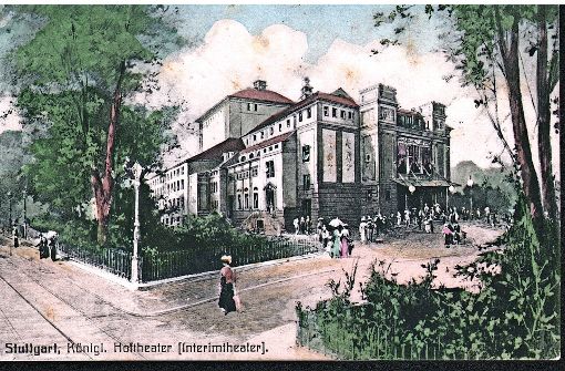 Das Interimstheater ist   nach dem  Brand des Hofstheaters  im Herbst 1902  auf dem Gelände des heutigen Landtags bezogen worden, Bespielt wurde diese Bühne bis 1912. Foto: Sammlung  Wolfgang Müller