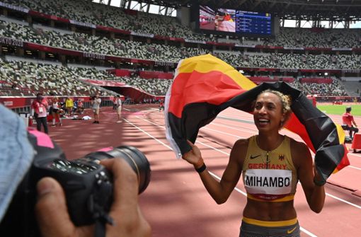 Im Olympia-Finale triumphierte Malaika Mihambo im letzten Versuch mit 7,00 Metern. Foto: AFP/ANDREJ ISAKOVIC