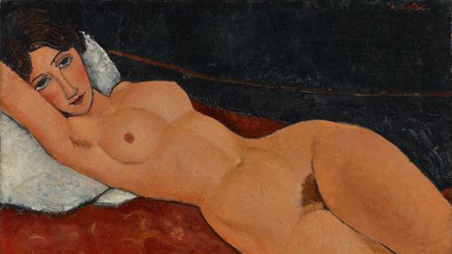 In der Staatsgalerie Stuttgart: Amedeo Modigliani, Liegender Frauenakt mit weißem Kissen, ca. 1917 Foto: Staatsgalerie/Staatsgalerie