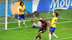 WM-Halbfinale 2014: Brasilien gegen Deutschland (1:7) – Thomas Müller jubelt. Foto: Imago//Marc Atkins