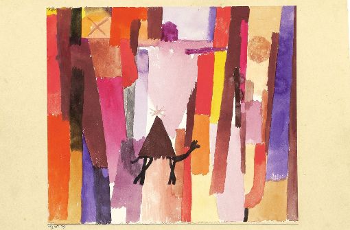 Paul Klee: „Mit dem braunen Dreieck“, Aquarell aus dem Jahr 1915 aus dem Kunstmuseum Bern Foto: Kunstmuseum Bern / Fondation Beyeler