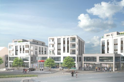 Der Gebäudekomplex auf dem Holzmarkt in Winnenden soll im Jahr 2020 fertig sein. Foto: Class Hausbau