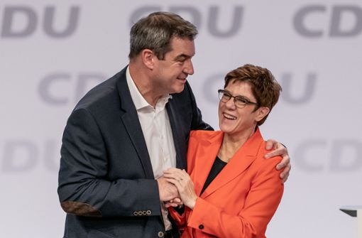 Die Vorsitzenden der Unionsparteien: Markus Söder und Annegret Kramp-Karrenbauer. Foto: dpa/Michael Kappeler