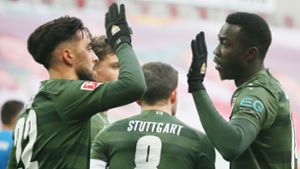 Der VfB hat gegen ein streckenweise überfordertes Team aus Augsburg mit 4:1 gewonnen. Foto: Pressefoto Baumann