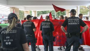 Die Polizei sicherte den Eingang des Forums. Foto: factum/Granville
