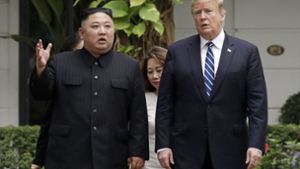 Das Gipfeltreffen zwischen Kim Jong Un (links) und Donald Trump blieb ohne Ergebnis. Foto: AP