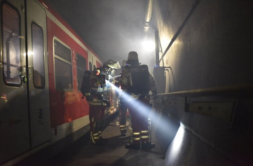 Die Feuerwehr hat im Fildertunnel den Ernstfall geprobt. Foto: 7aktuell.de/Eyb
