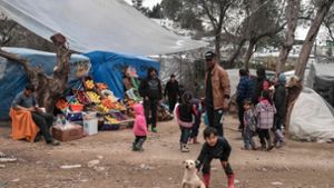 Das Flüchtlingszentrum auf Lesbos vor dem Brand. (Archivbild) Foto: AFP/LOUISA GOULIAMAKI