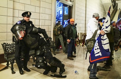 Der 6. Januar in Washington D.C.: Trump-Anhänger stürmen das Kapitol. Foto: dpa/Miguel Juarez Lugo