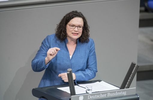Andrea Nahles kritisiert Waiblinger CDU-Abgeordneten Pfeiffer Foto: www.marco-urban.de