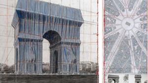 Christo: „The Arc de Triumph (Project for Paris, Place de l’Etoile – Charles de Gaulle)“, Teil einer Collage aus Fotos von Wolfgang Volz Foto: © 2018 Christo/André Grossmann